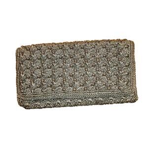 Vintage ADG Fashion Impts Walnut Brown Raffia Envelope/Clutch Bag, Beaded Accent